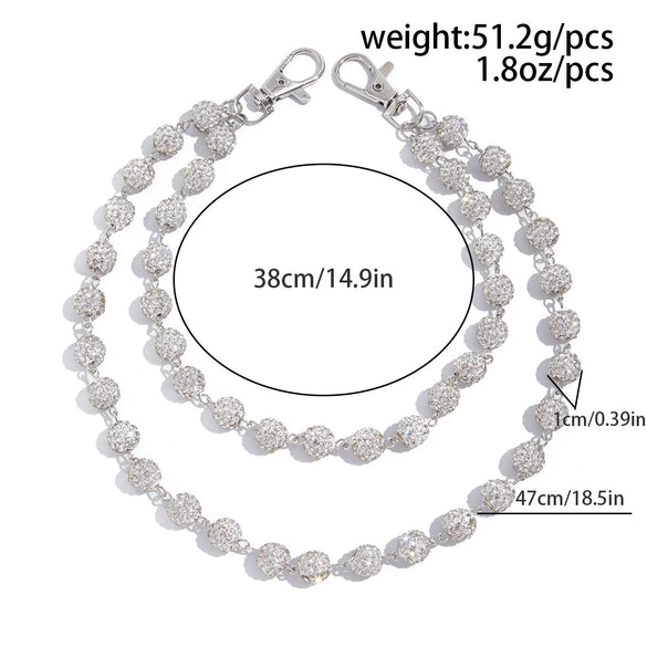 Men's Hip Hop Metal Ball And Cross Waist Chain