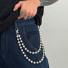 Men's Hip Hop Metal Ball And Cross Waist Chain