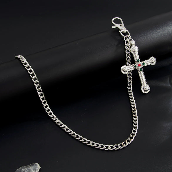 Men's Hip Hop Metal Cross Pendant Pant Chain
