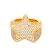 Men's Hip Hop Metal Fivepointed Star Ring With Micro Inlaid Zircon And Electroplating