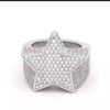 Men's Hip Hop Metal Fivepointed Star Ring With Micro Inlaid Zircon And Electroplating