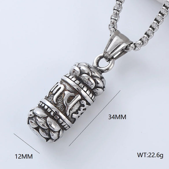 Men's Hip Hop Pendant Necklace Jewelry Stainless Steel Geometric Polished Retro Punk Fashion