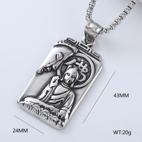 Men's Hip Hop Pendant Necklace Jewelry Stainless Steel Geometric Polished Retro Punk Fashion