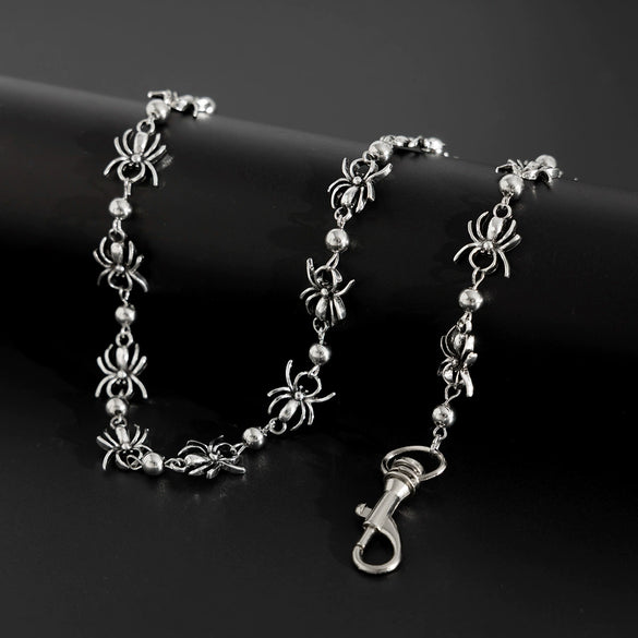 Men's Hip Hop Punk Metal Waist Chain With Dark Spider Design