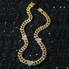 Men's Hip Hop Style Alloy Cuban Chain With Diamond And Peach Heart Design Necklace