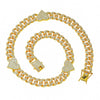 Men's Hip Hop Style Alloy Cuban Chain With Diamond And Peach Heart Design Necklace