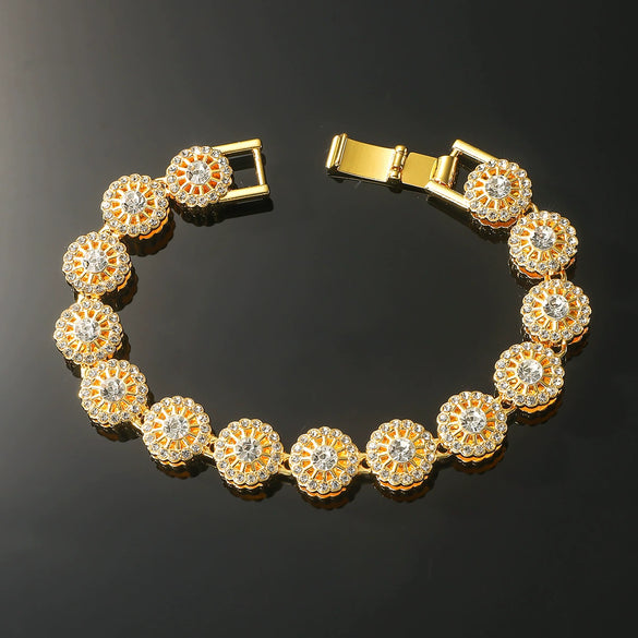 Men's Hip Hop Style Alloy Jewelry With Geometric Pattern And Diamond Cuban Chain Necklace