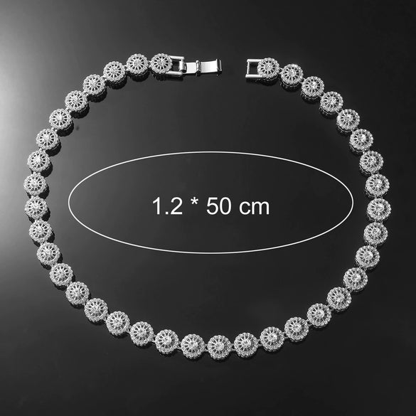 Men's Hip Hop Style Alloy Jewelry With Geometric Pattern And Diamond Cuban Chain Necklace