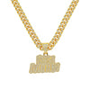 Men's Hip Hop Style Alloy Pendant Necklace With Letters Numbers Text And Electroplating Cuban Chain