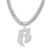 Men's Hip Hop Style Alloy Pendant Necklace With Rhinestone And Letter B Design Cuban Chain Accessories