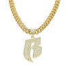 Men's Hip Hop Style Alloy Pendant Necklace With Rhinestone And Letter B Design Cuban Chain Accessories