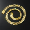 Men's Hiphop Alloy Cuban Chain Necklace With Rhombus And Diamond Design