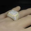 Men's Hiphop Alloy Diamond Geometric Ring