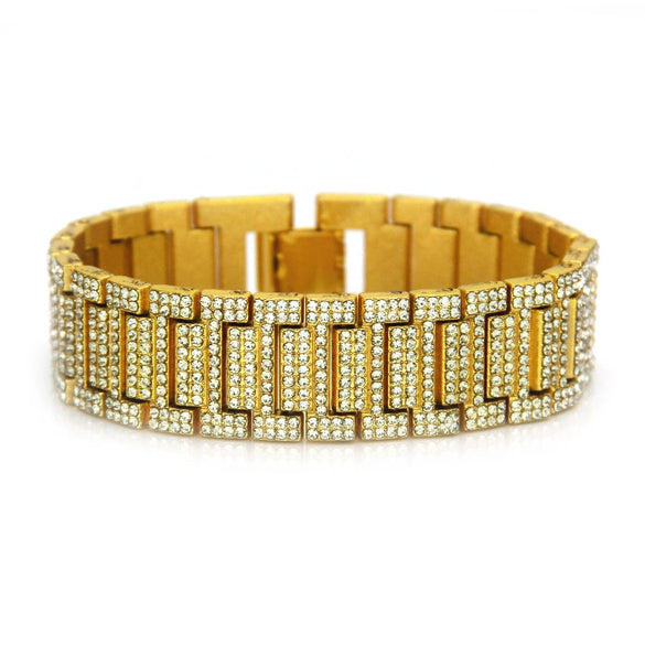 Men's Hiphop Alloy Geometric Diamond Bracelet