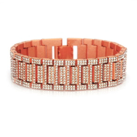 Men's Hiphop Alloy Geometric Diamond Bracelet