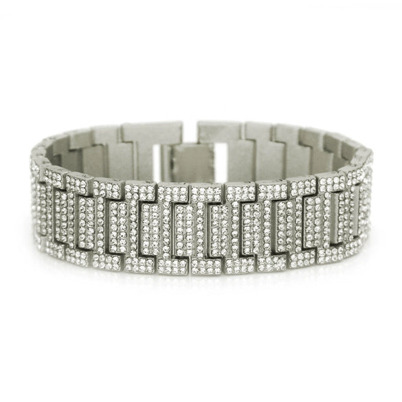 Men's Hiphop Alloy Geometric Diamond Bracelet