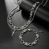 Men's Hiphop Alloy Iron Geometric Handmade Doublelayer Spliced Sword Pendant Layered Necklace
