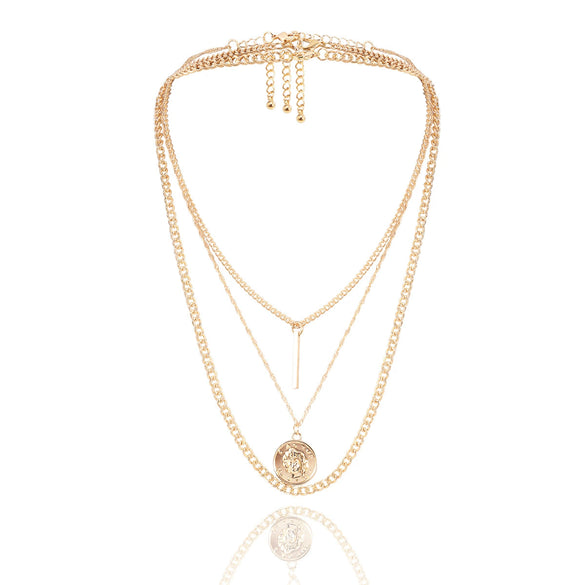 Men's Hiphop Alloy Iron Necklace With Geometric Design And Bamboo Chain