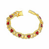 Men's Hiphop Alloy Love Heart Diamond Cuban Chain Necklace And Bracelet Jewelry