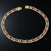 Men's Hiphop Alloy Love Heart Diamond Cuban Chain Necklace And Bracelet Jewelry