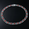 Men's Hiphop Alloy Love Heart Diamond Cuban Chain Necklace And Bracelet Jewelry