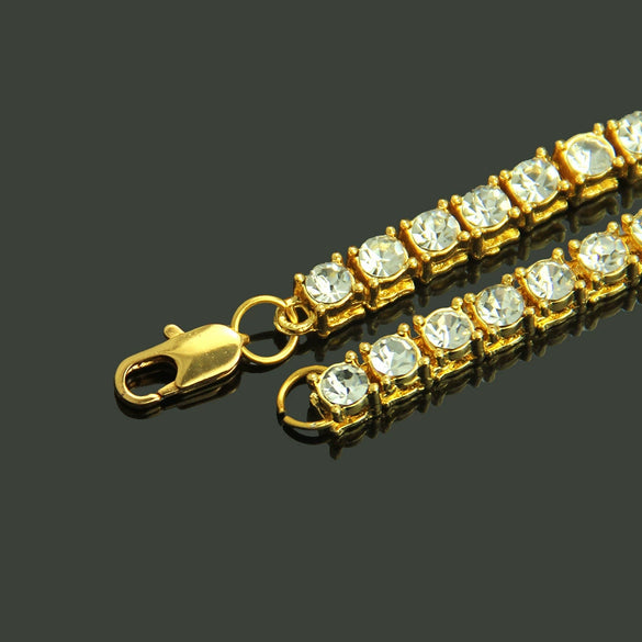 Men's Hiphop Alloy Necklace With Diamond And Geometric Pattern Drill Discharge Chain
