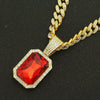 Men's Hiphop Alloy Pendant Jewelry With Geometric Design And Diamond Treatment On Cuban Chain