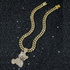 Men's Hiphop Animal Bear Pendant Necklace Zinc Alloy Geometric Electroplating