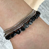 Men's Hiphop Black Gold Chain Geometric Handmade Stretch Bracelet