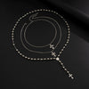 Men's Hiphop Cross Necklace Alloy Geometric Pattern Handmade Round Beads Regular Chain Jewelry
