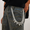 Men's Hiphop Fashion Pants Chain With Imitation Pearls Handmade Beads Alloy Belt Buckle Highend Matching Accessories
