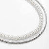 Men's Hiphop Geometric Box Chain Imitation Pearl Doublelayer Necklace