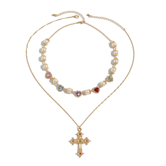 Men's Hiphop Geometric Zinc Alloy Handmade Cross Pendant Necklace