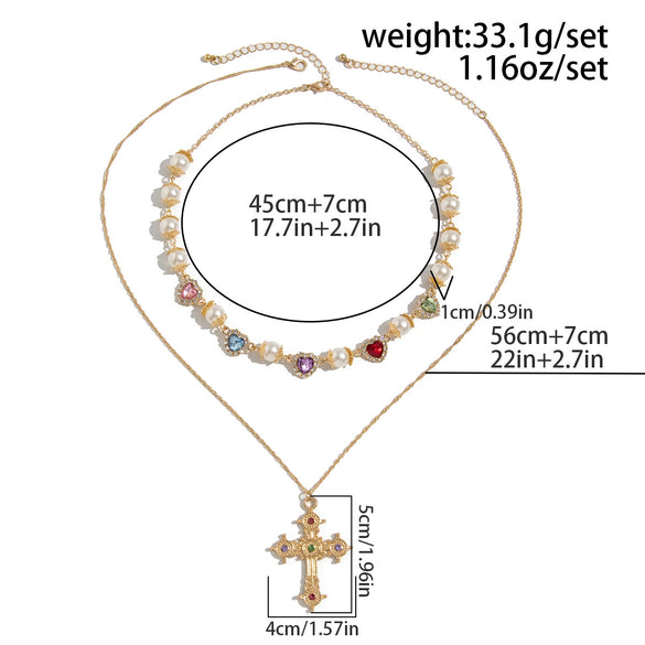 Men's Hiphop Geometric Zinc Alloy Handmade Cross Pendant Necklace