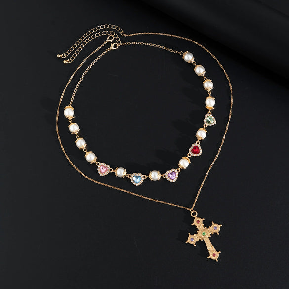 Men's Hiphop Geometric Zinc Alloy Handmade Cross Pendant Necklace