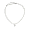 Men's Hiphop Handmade Alloy Pendant Imitation Pearl Ushape Cross Necklace