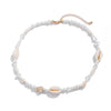 Men's Hiphop Imitation Pearl Shell Stitching Handmade Geometric Necklace Jewelry