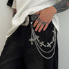 Men's Hiphop Metal Cross Pendant Pants Chain