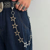Men's Hiphop Metal Fivepointed Star Pants Pendant Waist Chain