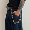 Men's Hiphop Metal Fivepointed Star Pants Pendant Waist Chain