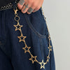 Men's Hiphop Metal Fivepointed Star Pants Pendant Waist Chain