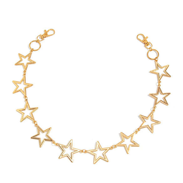 Men's Hiphop Metal Fivepointed Star Pants Pendant Waist Chain