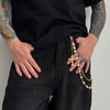 Men's Hiphop Metal Flower Pants Chain And Cross Pendant Accessories