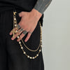 Men's Hiphop Metal Flower Pants Chain And Cross Pendant Accessories