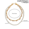 Men's Hiphop Metal Imitation Pearl Small Flower Diamondencrusted Pants Chain Pendant Jewelry