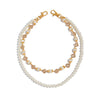 Men's Hiphop Metal Imitation Pearl Small Flower Diamondencrusted Pants Chain Pendant Jewelry