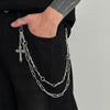 Men's Hiphop Metal Pants Chain With Cross Design