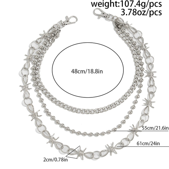 Men's Hiphop Metal Pants Chain With Cross Design