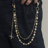 Men's Hiphop Metal Pants Chain With Cross Pendant Accessories