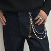 Men's Hiphop Metal Pearl Floret Pants Chain Waist Chain Accessories